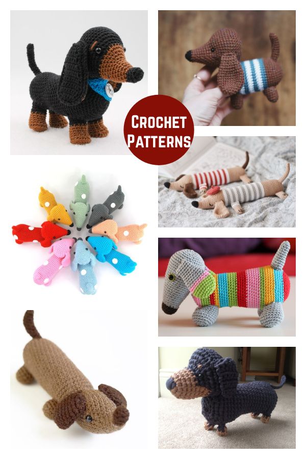 crochet dachshund patterns for dogs and cats to make them look like they are wearing sweaters