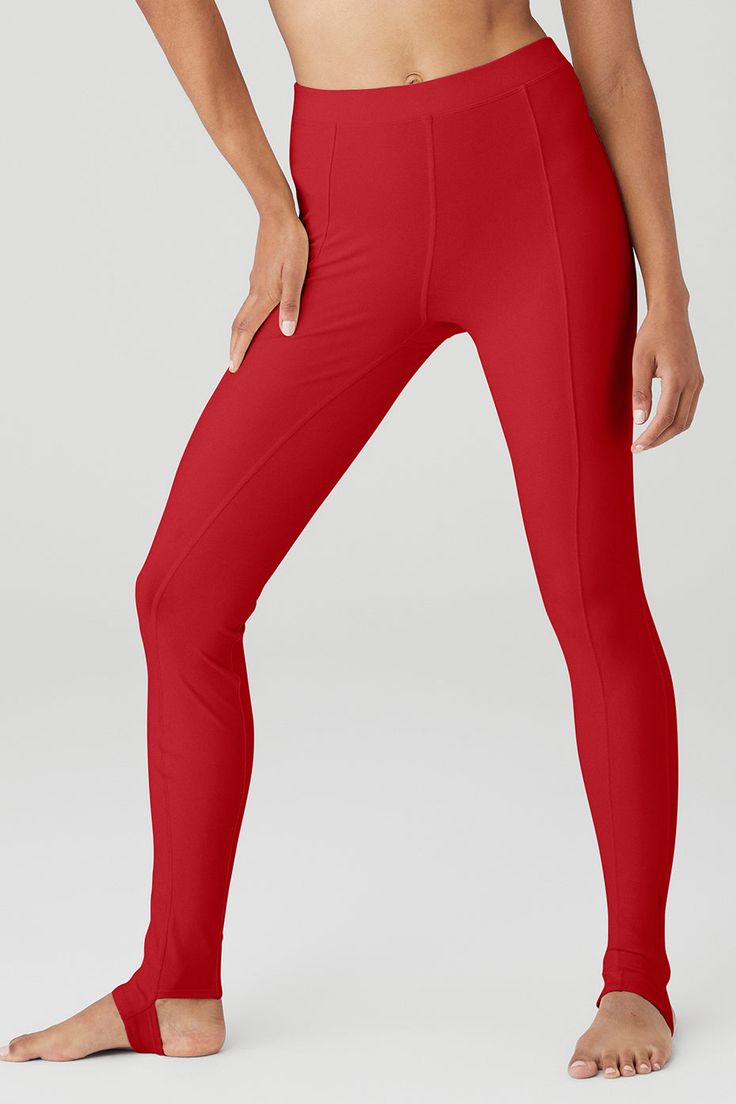 So sleek & powerful. With elevated seam detailing down the center legs, the High-Waist Enso Legging fits just right in smoothing performance Airbrush. The waist-cinching skinny waistband and so-forward toe hook makes this a secure, fitted choice for Pilates and more. Sculpting & smoothing Airbrush Waist-cinching skinny waistband Designed & uniquely fit to flatter every size Wear-tested by our in-house team for the perfect fit Alo Yoga Leggings, Ruched Leggings, Flare Legging, Color Block Leggings, Legging Fits, Alo Yoga Pants, White Leggings, Red Sneakers, Back Women