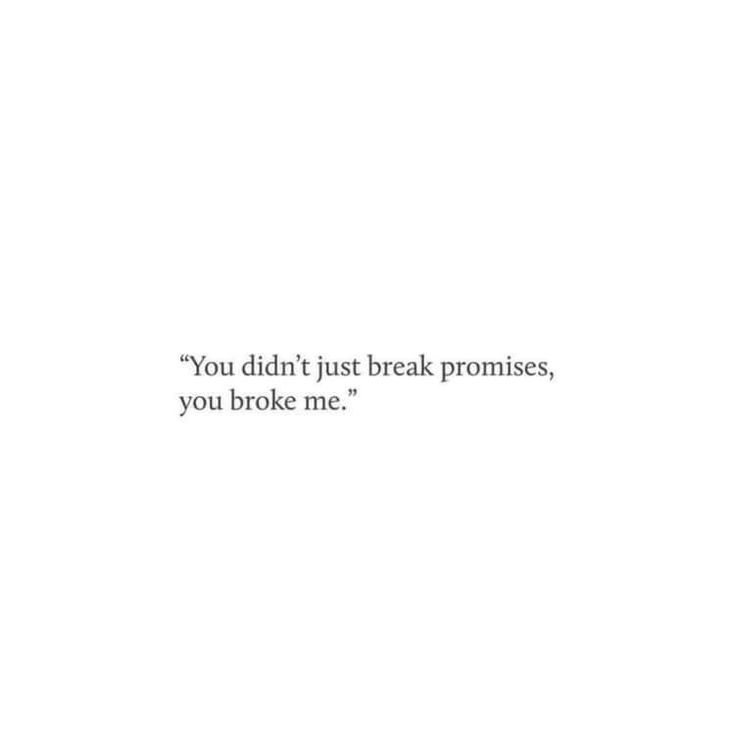 the words you didn't just break promises, you broke me