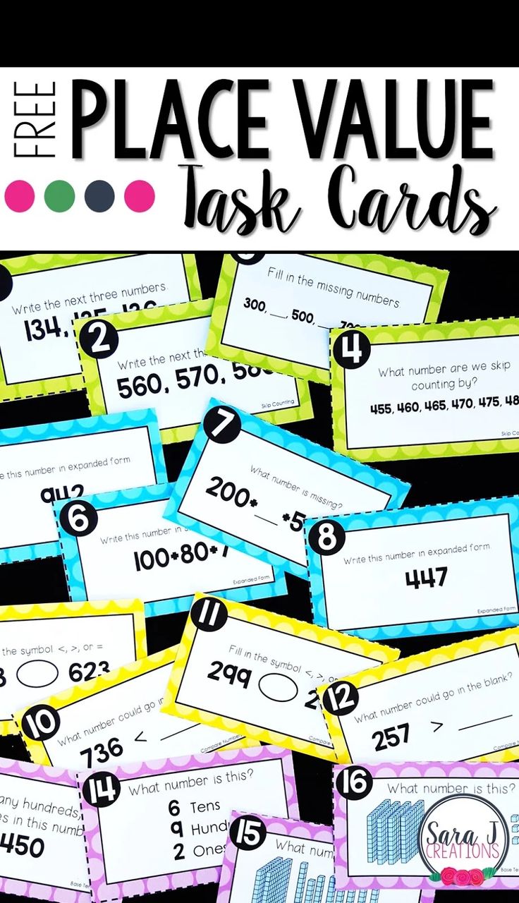 place value task cards with numbers in them