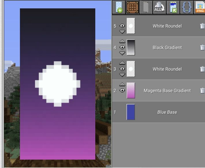 an image of a purple and black background in minecraft