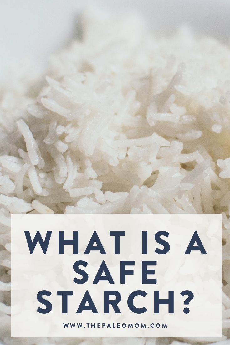 white rice with the words what is a safe starch? in front of it