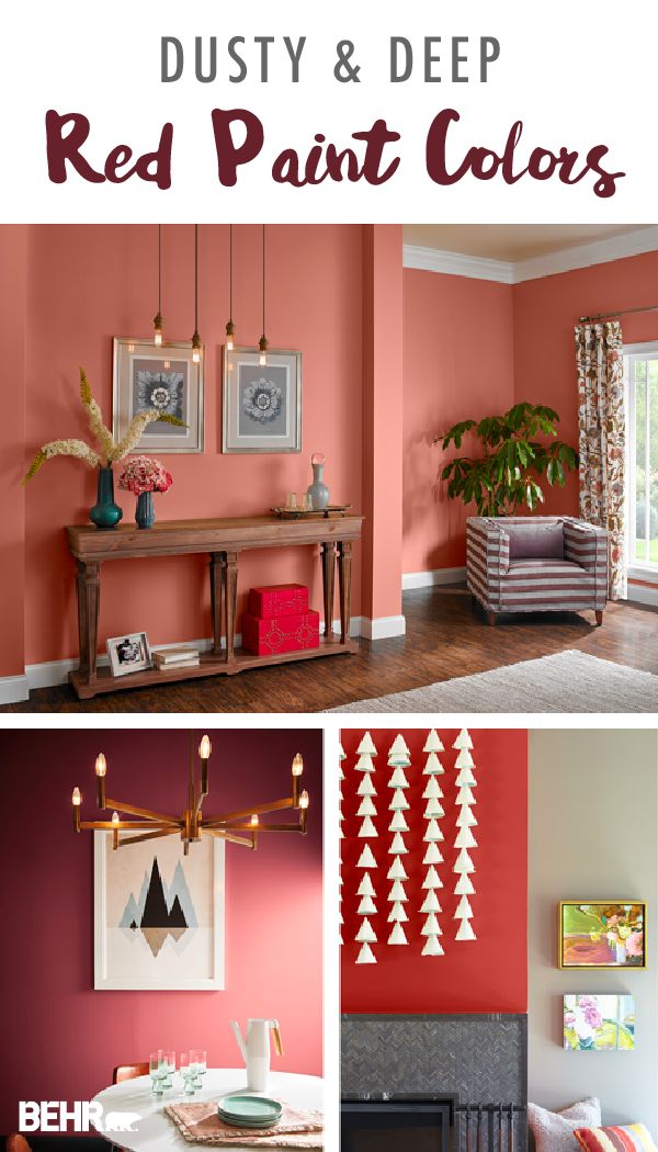 red paint colors in the living room and dining room