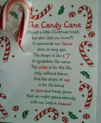 a candy cane christmas poem is on display