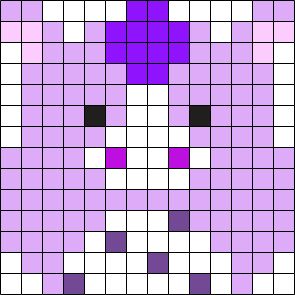 a purple and white cat is shown in the middle of a pixellated pattern with black dots