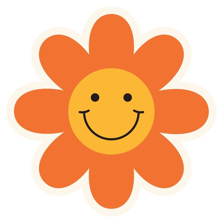 an orange flower with a smiling face