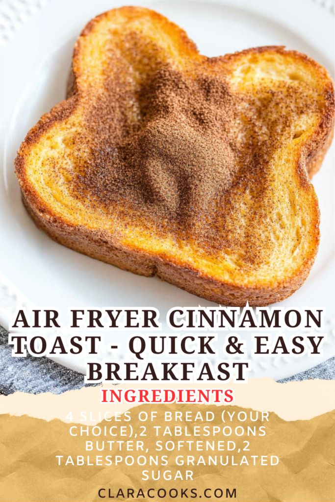 Air Fryer Cinnamon Toast - Quick & Easy Breakfast Bagel Cream Cheese Cinnamon Air Fryer, Quick Air Fryer Breakfast, Toast In Oven, Cinnamon Toast Recipe, Cinnamon Sugar Toast, Easy Sweet Recipes, Easy Toast, Quick Easy Breakfast, Recipes For Cakes