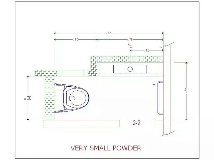 a drawing of a very small bathroom