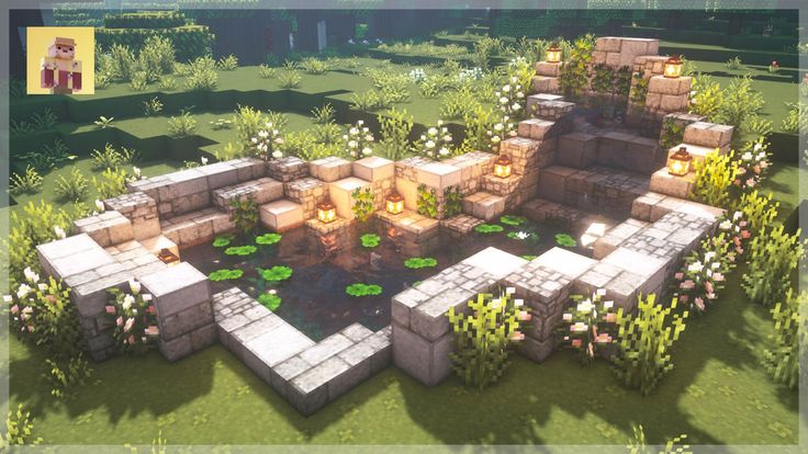 Minecraft Pond, Minecraft Shops, Minecraft Garden, Rumah Minecraft Sederhana, Minecraft Cottage, Cute Minecraft Houses, Minecraft Plans, Minecraft Construction, Koi Fish Pond