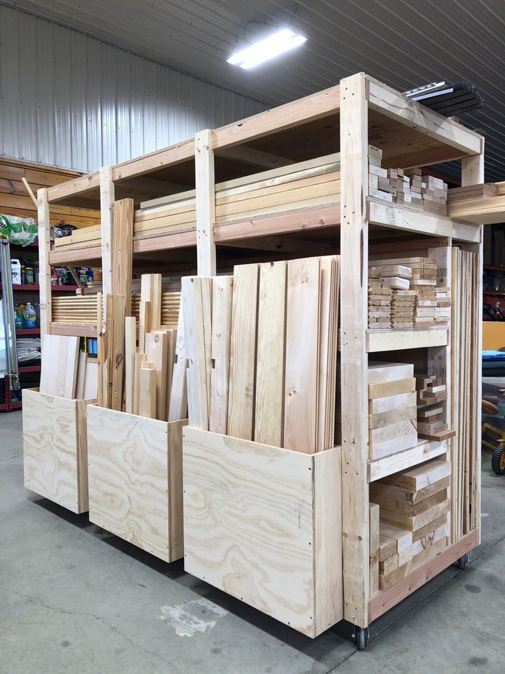 the shelves are made out of plywood boards