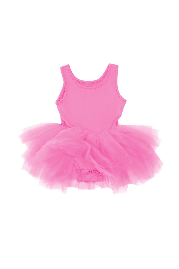 Hot Pink Ballet Tutu Dress - A. Dodson's Pink Ballet Tutu, Tutu Ballet, Leotard Dress, Pink One Piece, Little Ballerina, Spandex Top, Leotards Ballet, Ballet Tutu, Ballet Beautiful