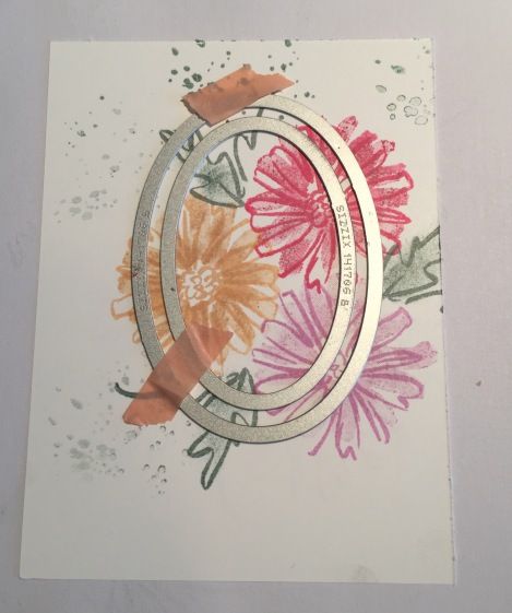 a close up of a greeting card with flowers on the front and back of it