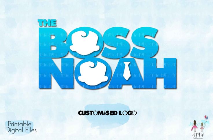 the boss noah logo is shown in blue