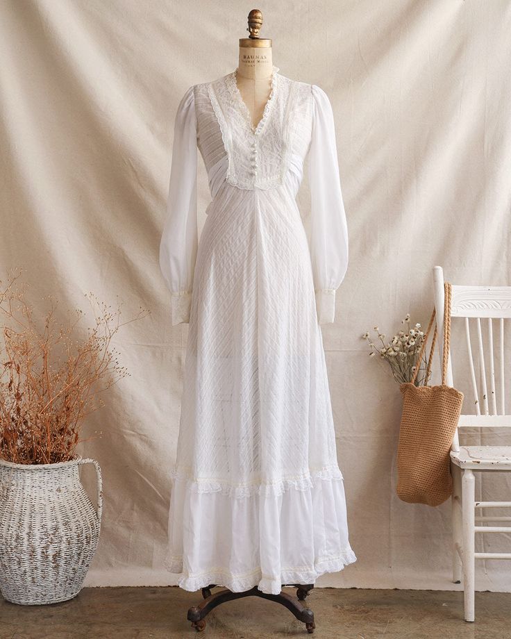 Romantic Vintage & Antique Clothing / Adored Vintage / Highgate Cemetery Dress Highgate Cemetery, Vintage Videos, Vintage Midi Dresses, Adored Vintage, Hauntingly Beautiful, Antique Clothing, Shank Button, Lace Inset, Patchwork Dress