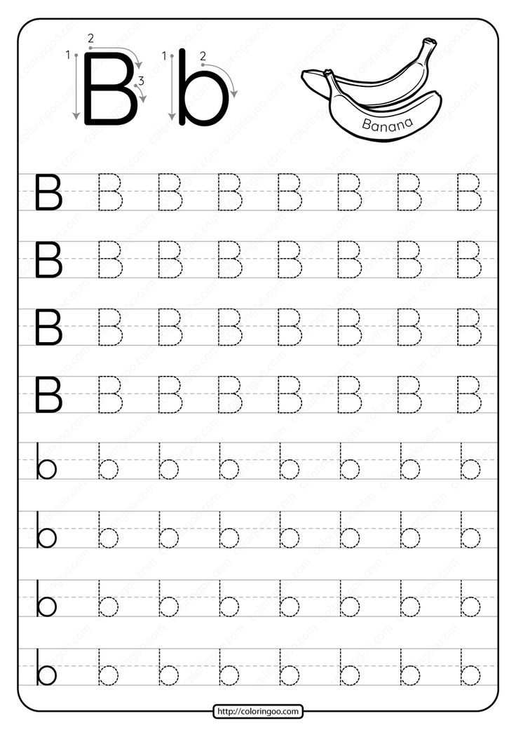 the letter b is for banana worksheet with an uppercase and lowercase