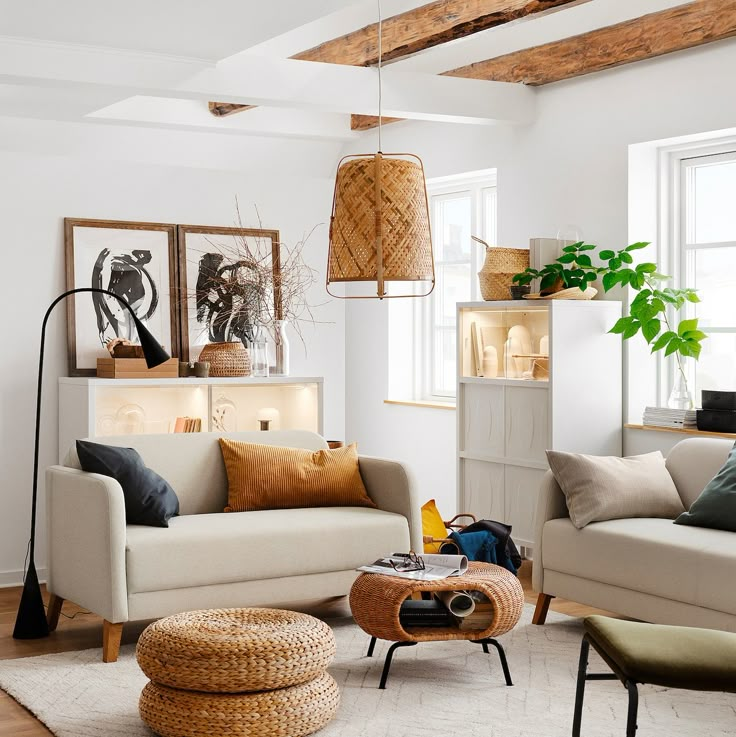 a living room filled with furniture and decor