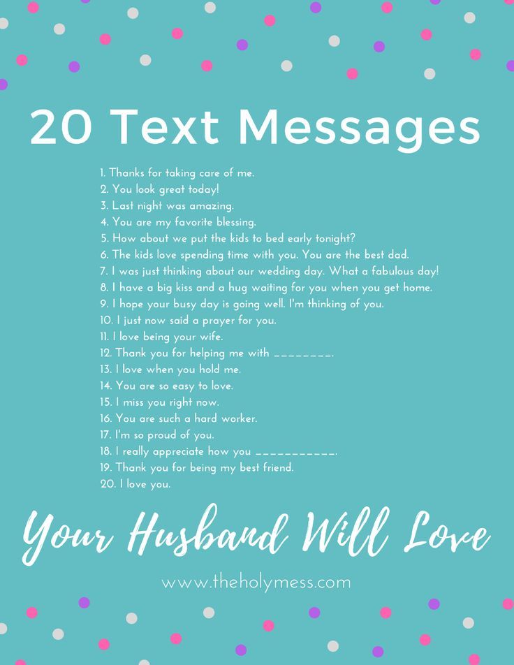 a blue background with the words 20 text messages your husband will love