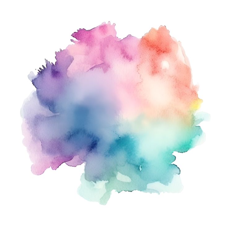 an abstract watercolor background in shades of blue, pink, and green on a white background