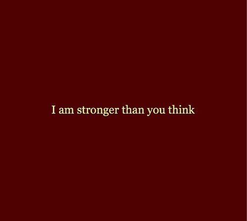 a red background with the words i am stronger than you think