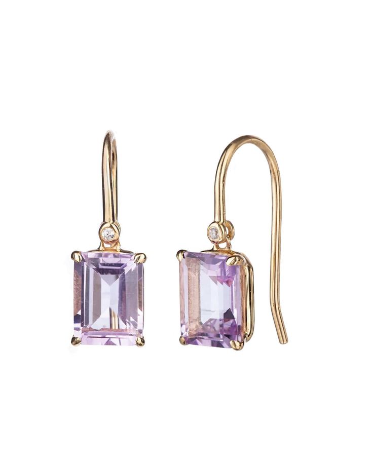 Fervor Montreal Earrings Pink Amethyst Dangle Earrings Luxury Gemstone Diamond Drop Earrings, Timeless Gemstone Earrings For Formal Occasions, Luxury Diamond Drop Earrings With Gemstone, Luxury 14k Gold Earrings With Gemstone Accents, Elegant Octagon Earrings For Formal Occasions, Elegant Diamond Earrings With Gemstone Accents, Formal 14k Gold Earrings With Ethical Gemstones, Luxury Gemstone Earrings, Exquisite Gemstone Earrings For Formal Occasions