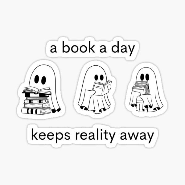 this ghost reading a book sticker is a great gfit for readers and bookworm book lovers Ghost With Book Tattoo, Ghost Reading A Book Tattoo, Kindle Stickers, Ghost Reading, Book Reading Journal, Stickers Handmade, Ghost Books, Romance Series Books, 2024 Art