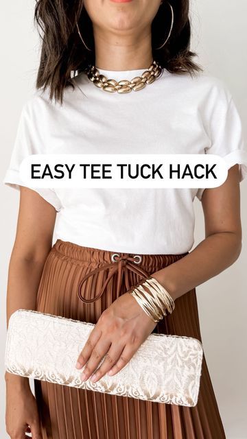 Puneet Brar & Suneet | Canadian 🇨��🇦 | Twins on Instagram: "Easy Hack to Tuck Your Tee- 

If tucking in is a problem for you….try this easy hack

#thestylisttwins #yycstylist #ootd #fashiontoday #outfitoftheday #canadianmoms #yycinfluencer #casualwear #canadianstylist #canadianinfluencer #hacktotuck #summer2024 #casualwear2024 #color2024 #easyhack" How To Tuck In A Tshirt, Fashion Today, Simple Tricks, Fashion Ideas, Outfit Of The Day, Influencer, Twins, Midi Skirt, Casual Wear