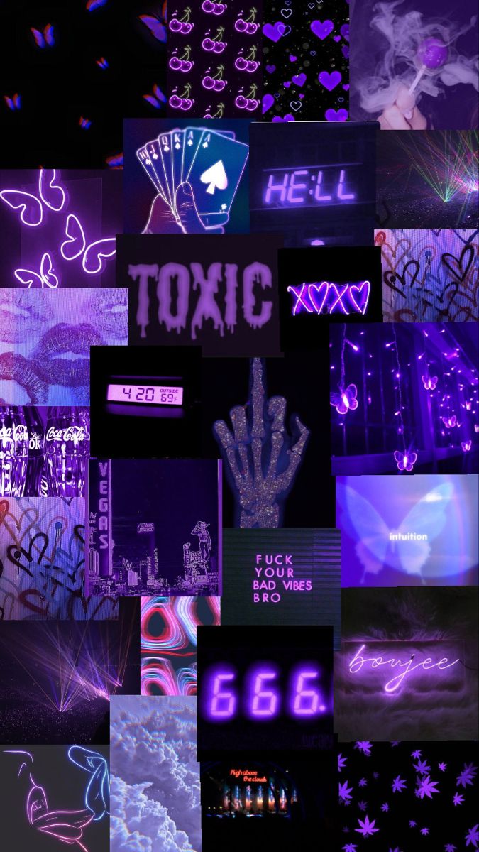 a collage of neon lights and signs in different colors, shapes and sizes are shown