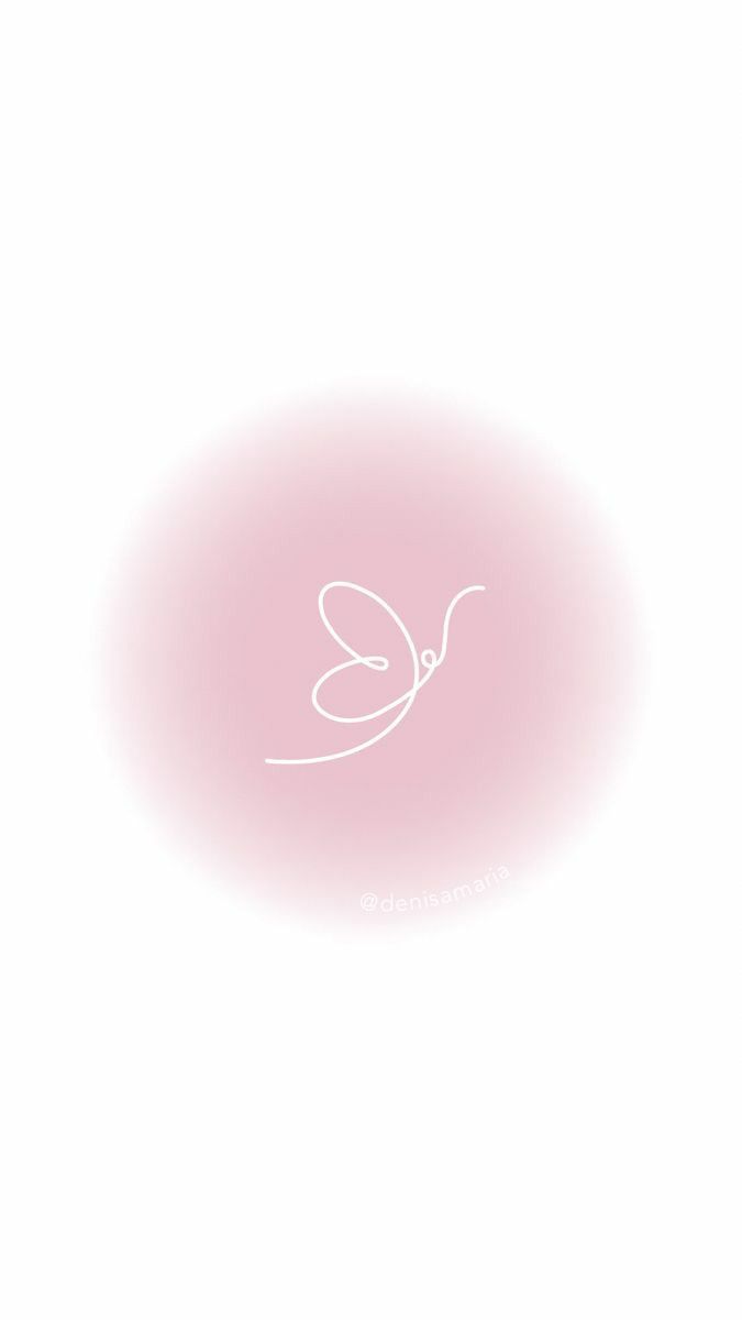 a pink circle with a small white bird on it's side and the word love written in cursive writing