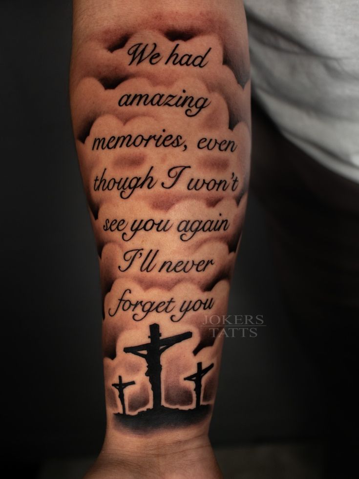 a person with a tattoo on their arm that says we had amazing memories, even though i don't see you again