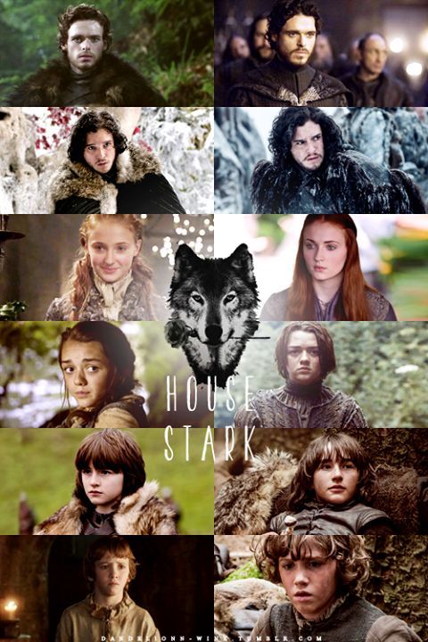 game of thrones collage with the main characters and their names in different languages