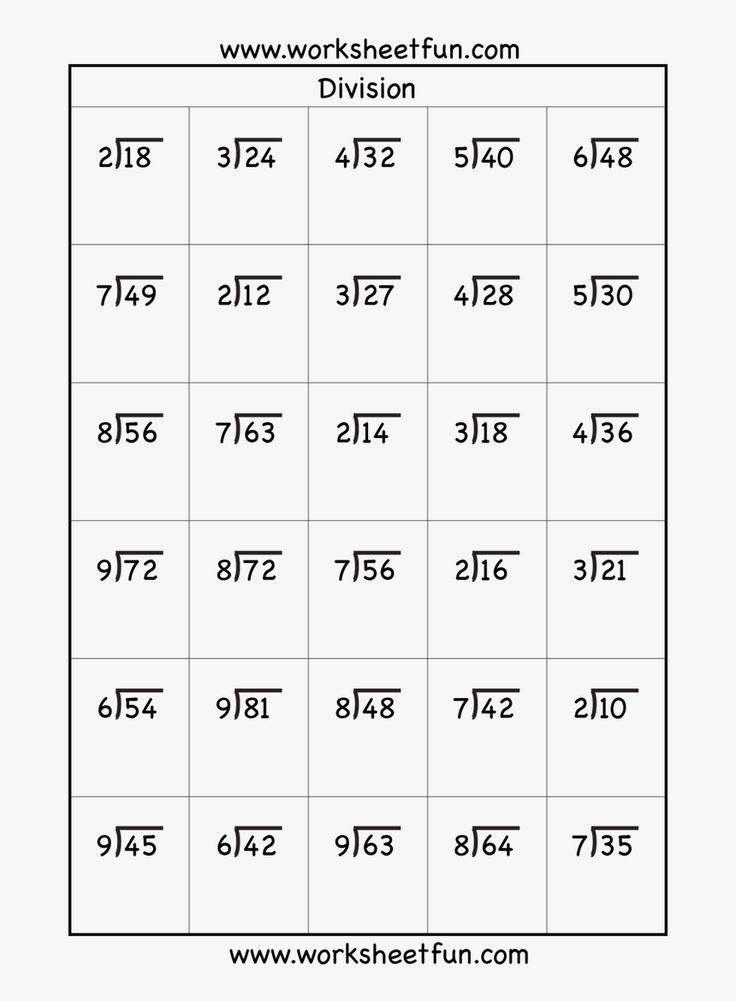 the worksheet for division and division