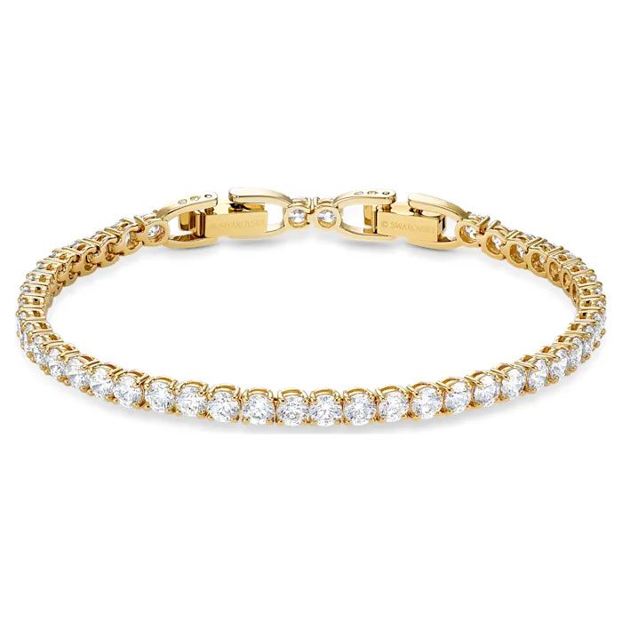 Check out the deal on Swarovski White Tennis Deluxe Bracelet, Gold Tone at Borsheims Bracelet Tennis, Swarovski Bracelet, Gold Bracelet For Women, Gold Plated Bracelets, Chain Anklet, Swarovski Jewelry, Charm Gift, Ear Jewelry, Tennis Bracelet