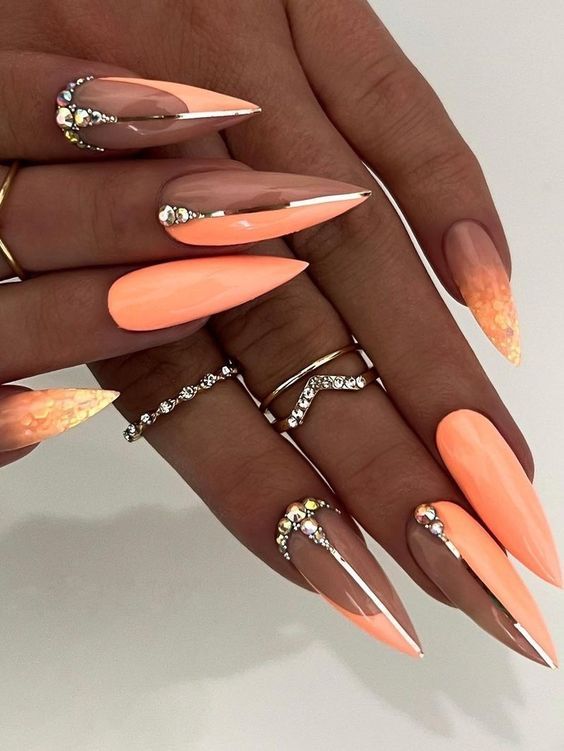 Peach Nail Designs, Maxi Dress Summer Casual, Peach Colored Nails, Dress Summer Casual, Peach Nails, Sassy Nails, Maxi Dress Summer, Maxi Dresses For Women, Blush Nails