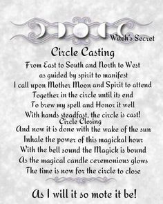 Circles Opening And Closing A Circle, Casting A Circle, Circle Casting, Circle Cast, Witchcraft Stuff, Witchcraft 101, Witch Life, Witchcraft Spells For Beginners, Witch Board