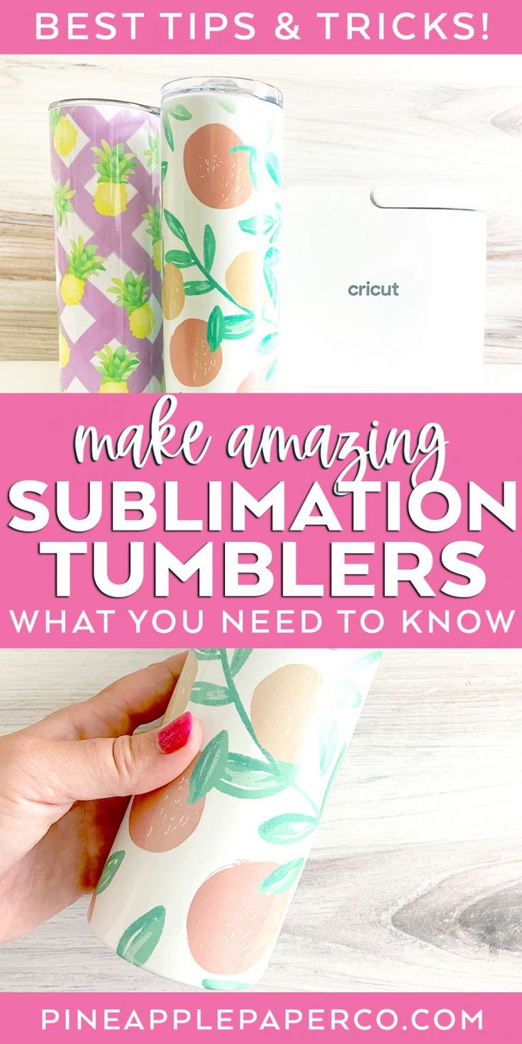 two rolls of wrapping paper with the text, make amazing sublimation tumblers what you need to know