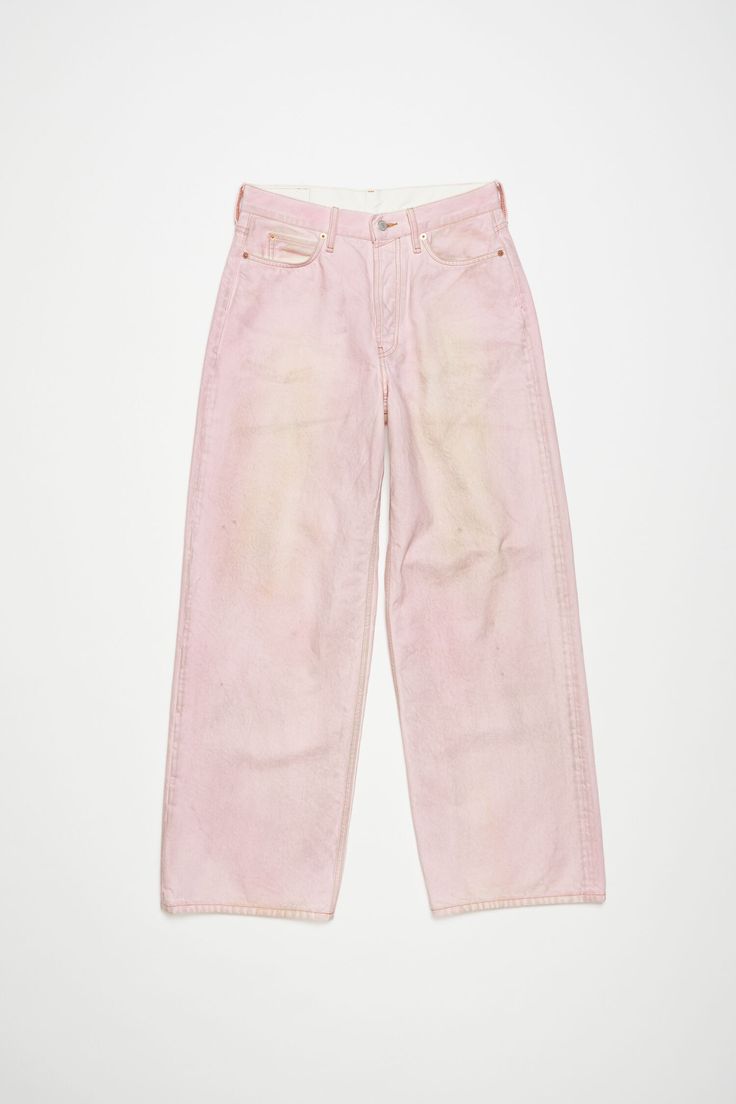 Baggy fit jeans - 1981F Pink Denim Flare Jeans With Five Pockets, Pink Relaxed Fit Denim Pants, Pink Full-length Cotton Jeans, Mid-rise Pink Flare Jeans With Five Pockets, Pink Cotton Flare Jeans With Five Pockets, Pink Wide Leg Denim Jeans, Pink Full Length Denim Jeans, Pink Denim Pants With Five Pockets, Trendy Pink Flare Jeans With Five Pockets