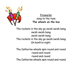 the poem is written in english and has an image of a firecracker on it