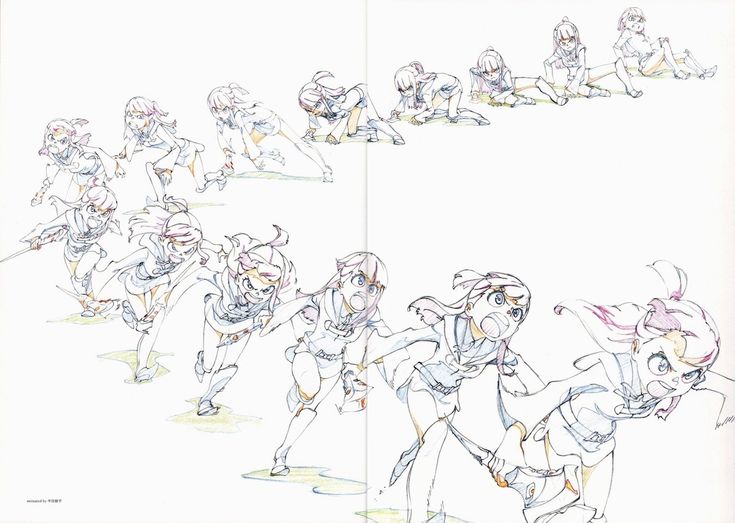 an image of a drawing of people running