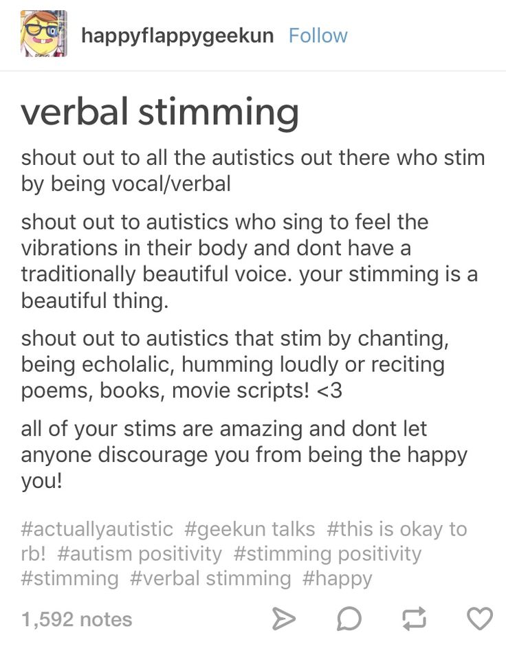 the text on the phone says,'verbal stimming is about to all the autists out there who are