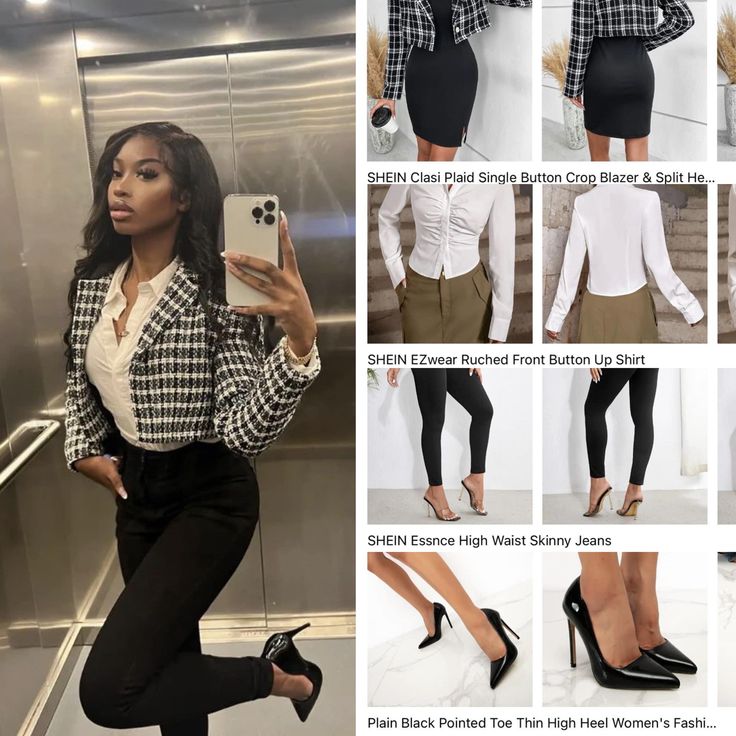 Black Women Real Estate Outfits, Interview Clothes Black Women, Accounting Attire Work Outfits, Businesses Professional Outfits, Cute Outfits For Interviews, Classy Sixth Form Outfits, Legal Attire Women, Business Professional Outfits Shein, Cute Business Professional Outfits For Women