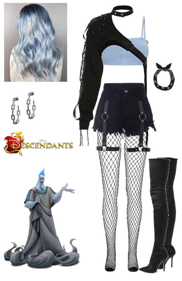 Desendents Oc Outfits, Hades Descendants Inspired Outfits, Disney Villian Inspired Outfits, Desendents Inspired Outfits, Vk Outfits Descendants, Descendants Clothes Inspired Outfits, Hercules Inspired Outfits, Raven Inspired Outfits, Hades Inspired Outfit