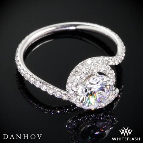 Danhov AE100 Abbraccio Swirl Diamond Engagement Ring Formal Spiral Diamond Jewelry, Luxury Brilliant Cut Bypass Wedding Ring, Elegant Swirl Shaped Wedding Jewelry, Modern Diamond Bypass Ring, Luxury Bypass Ring With Diamond Accents For Wedding, Luxury Diamond Spiral Ring, Modern Twist Diamond Bypass Ring, Elegant Diamond Bypass Ring With Pave Setting, Luxury Spiral Diamond Ring