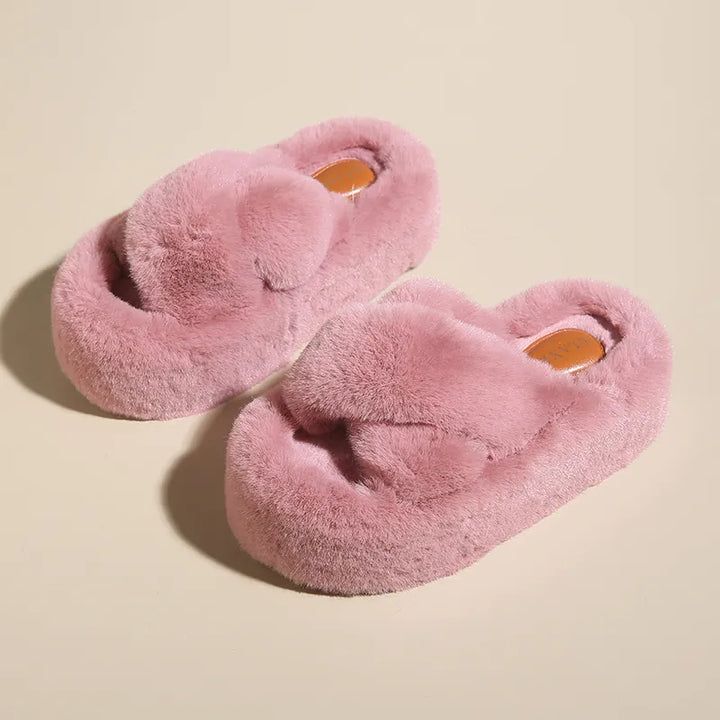 Indulge in comfort and style with the Chunky Fur Slippers, a perfect blend of coziness and fashion. These slippers are ideal for those who crave a plush retreat for their feet while making a chic statement in loungewear. Comfortable Slippers With Soft Texture And Round Toe, Cozy Fluffy Flat Slippers, Comfortable Flat Faux Fur Slippers, Comfortable Faux Fur Flat Slippers, Fluffy Round Toe Slippers For Loungewear, Winter Lounging Slippers With Round Toe, Fluffy Slippers For Winter Loungewear, Snug Super Soft Round Toe Slippers, Comfortable Fluffy Flat Slippers