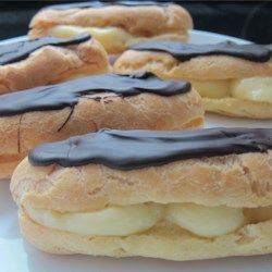 several pastries with chocolate and bananas on them