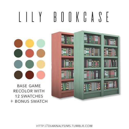 an image of a bookcase with 12 swatches and 4 books to match it