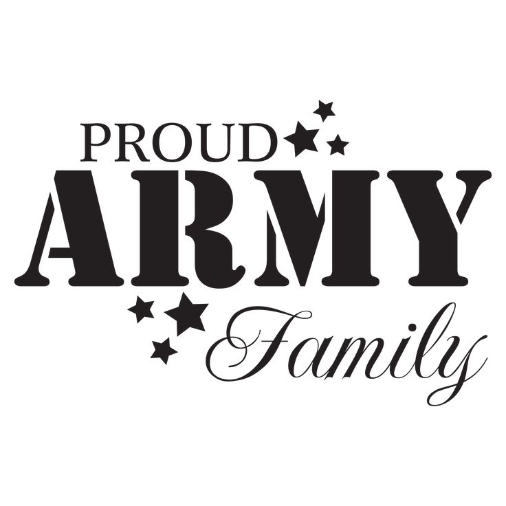 proud army family decal with stars