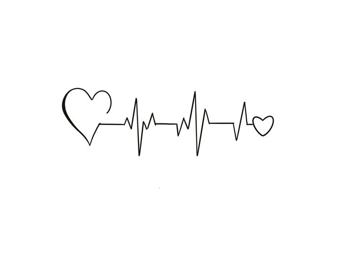 a heartbeat with two hearts on it