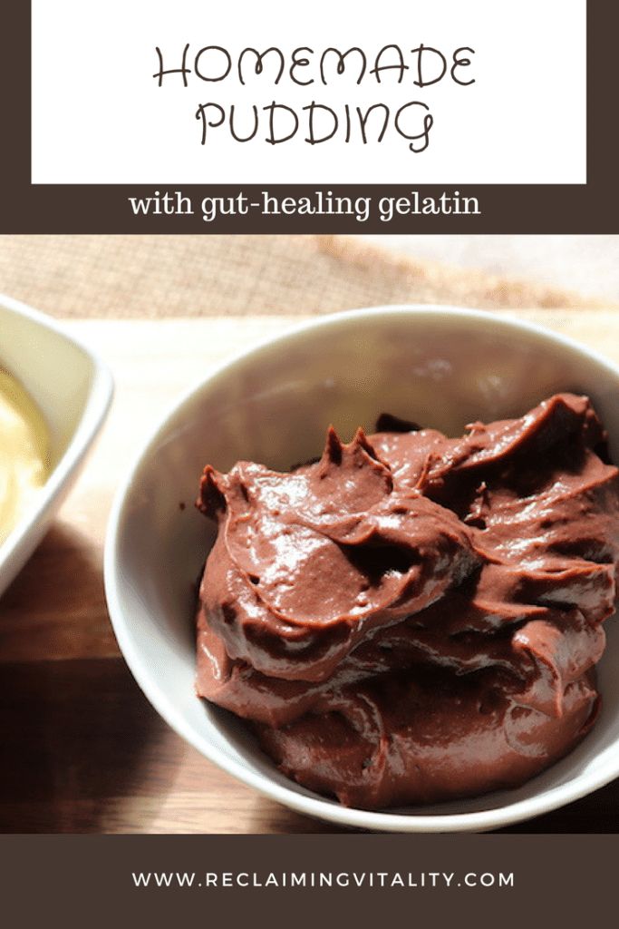 homemade pudding with gut - heating gelatin in a bowl