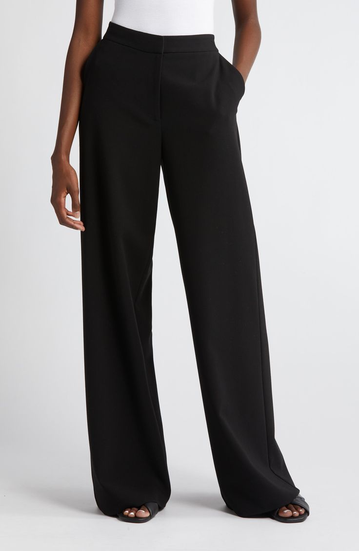 Nordstrom Flat Front Wide Leg Pants | Nordstrom High Waisted Slacks, Business Pants, Work Wardrobe, Designer Clothes For Men, Comfortable Dress, Toddler Girl Outfits, Women's Summer Fashion, Work Casual, Work Outfit