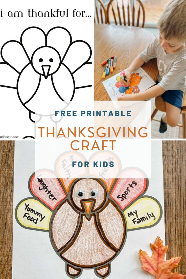 thanksgiving crafts for kids with free printables to make them look like the turkey